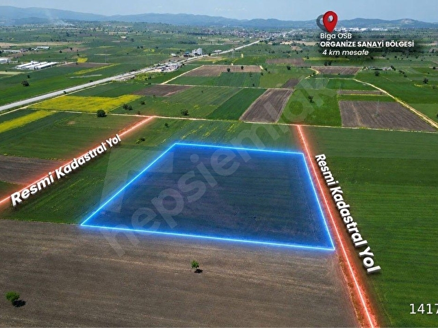 BİGA GÖKTEPE KÖYÜ’NDE 23.852 M² RESMİ YOL CEPHELİ YATIRIMLIK ARAZİ - Görsel 6