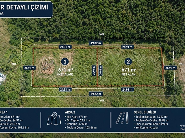 Ceyhun Emlaktan 671 m2 2 Adet Satılık Arsa - Görsel 29