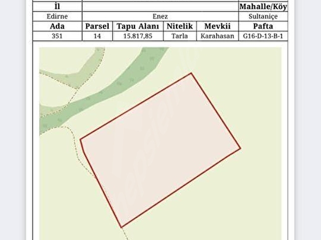 Edirne enez sultaniçede 15.817m2 resmi yola cephe115metre dir.satılık tarla  araç daire takası olur. - Görsel 8