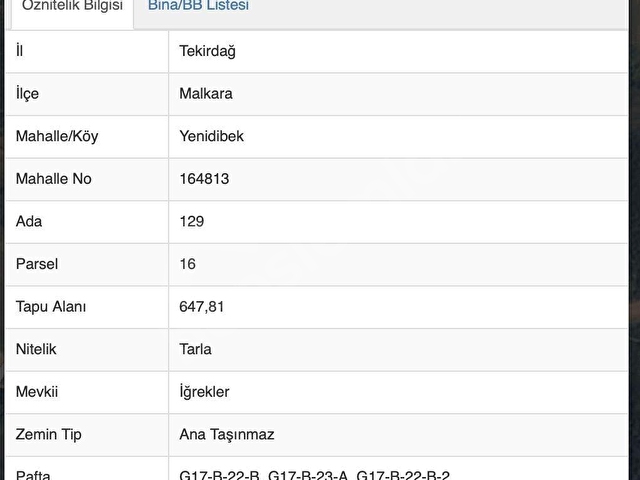 Tekirdağ Malkara Yenidibekte 648 m2 Satılık Tarla - Görsel 2