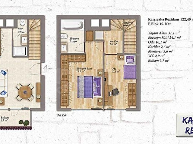 SİNPAŞ EGE YAKASI KARŞIYAKA RESİDANCE 2+1 EŞYALI KISA SÜRELİ - Görsel 2