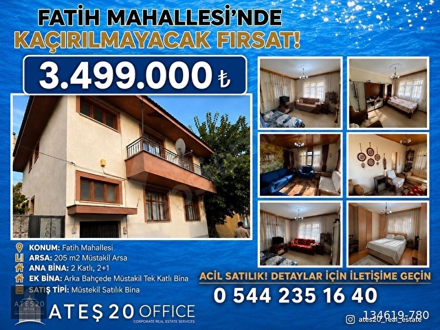 FATİH’DE ACİL SATILIK 2 KATLI FIRSAT MÜSTAKİL BİNA…