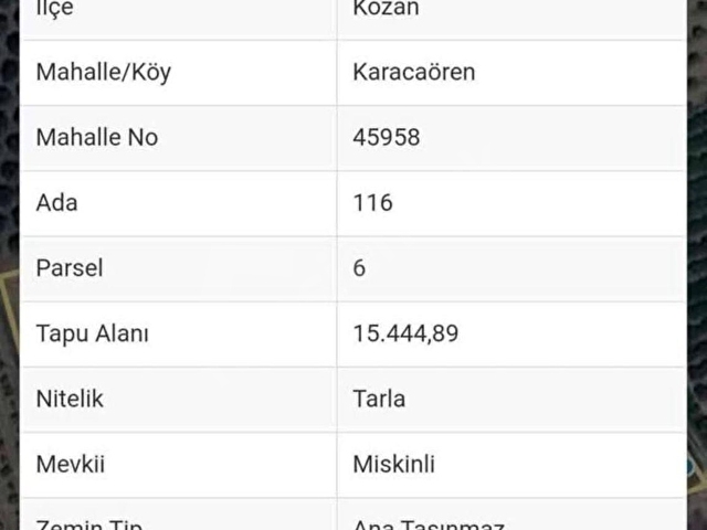 KOZAN Karacaören Mah.SATILIK 15.444m² Portakal Bahçesi - Görsel 6