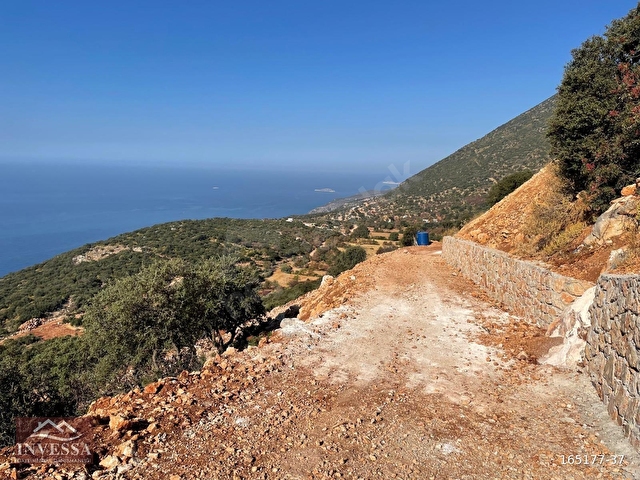 KAŞ GÖKÇEÖRENDE EŞSİZ DENİZ MANZARALI TEK TAPU SATILIK TARLA - Görsel 13