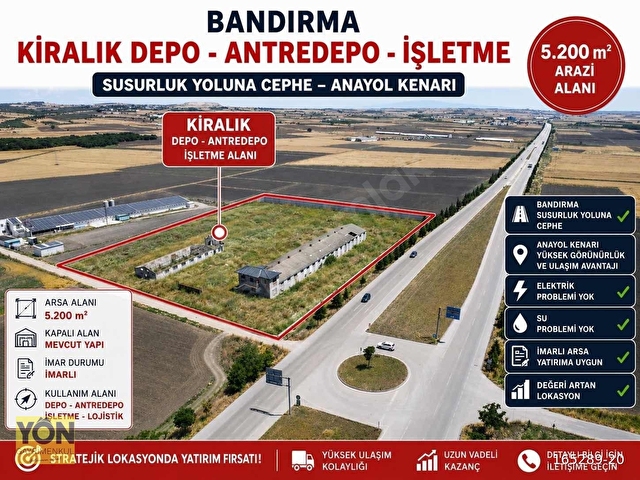 BANDIRMA KUŞCENNETİ DEPO&ANTREDEPO&İŞLETME İÇİN UYGUN