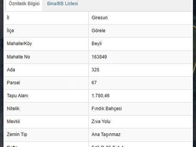 GİRESUN GÖRELE ÇAVUŞLU BEYLİDE MUAYNE İSTASYONU YANI SATILIK BAHÇE