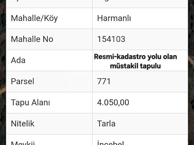 Biga/Harmanlı köyünde resmi yolu olan 4050m²fırsat fiyata. - Görsel 9