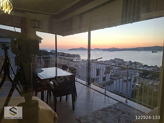 MUĞLA  MİLAS GÜLLÜKTE SATILIK FULL DENİZ MANZARALI 3+1 AYRI MUTFAK ÜST KAT DAİRE - Görsel 3