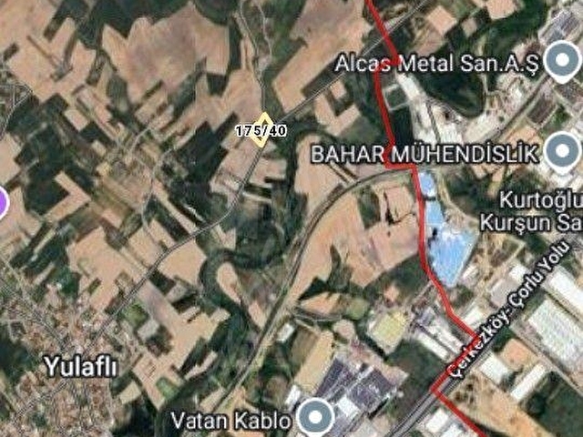  ERGENE YULAFLI MAHALLESİSATILIK TARLA – 6.720 m²Ana Asfalt Caddeye 105 Metre Cepheli  Köşe parsel - Görsel 9
