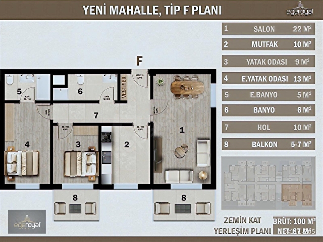 Yeni Mah. Ayrı Mutfak Ebeveyn Banyo Yerden Isıtma 2+1 Daire - Görsel 11