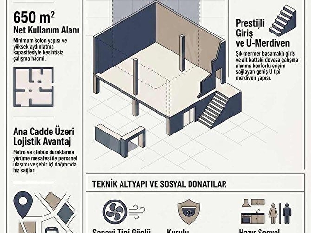 CEBECİ ANA CADDE ÜZERİ 650m²KİRALIK DEPO ARŞİV OPERASYON MERKEZİ - Görsel 3