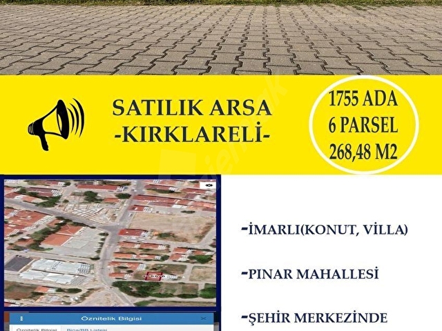 Kırklareli Merkezde 269m² İmarlı Arsa - Görsel 13