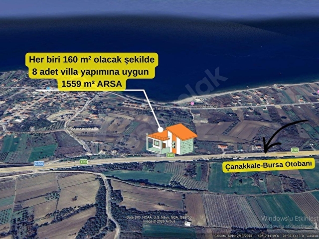 ÇANAKKALE LAPSEKİ SULUCADA BOĞAZ MANZ VİLLA İMARLI SATILIK ARSA - Görsel 4