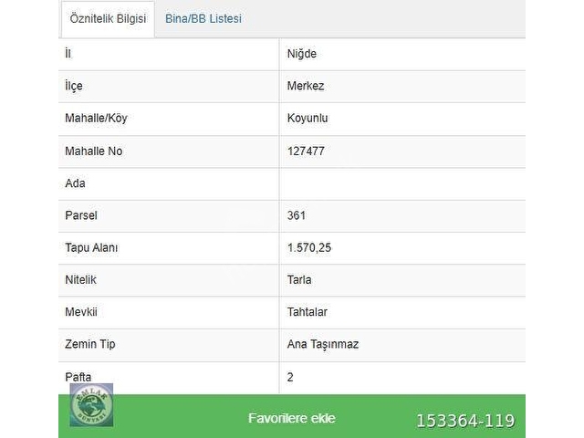 NİĞDE EMLAK DÜNYSI-KOYUNLU MERKEZDE SATILIK ARSA - Görsel 5