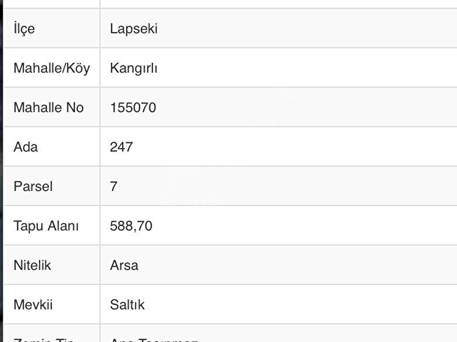 Çanakkale Lapseki Kangırlı’da Denize 600m Mesafede Altyapılı İmarlı Arsa - Görsel 6