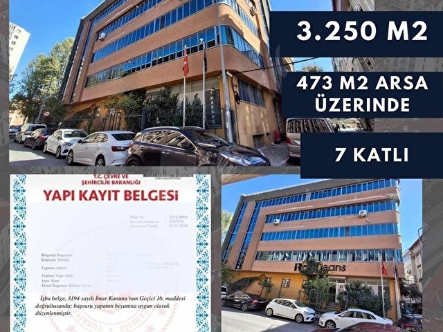 MRT GRUPTAN ACİL SATILIK 7 KATLI 3200m2 KAPALI ALANLI FABRİKA