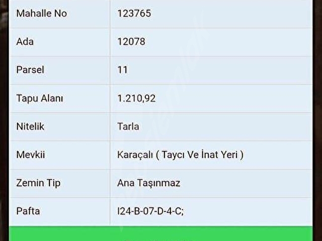 TAB PREMIUMDAN ULUDEREDE 1210 m2 SATILIK TARLA