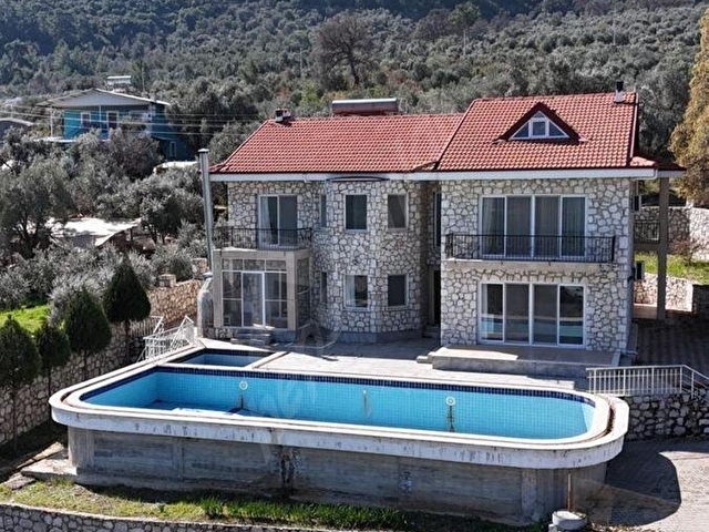 FETHİYE BOZYERDE DOĞA MANZARALI HAVUZLU 5+1 MÜSTAKİL VİLLA+ARSA - Görsel 4