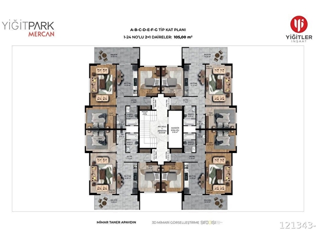 YİĞİTPARK MERCAN SATILIK LÜKS 2+1 DAİRE - Görsel 17