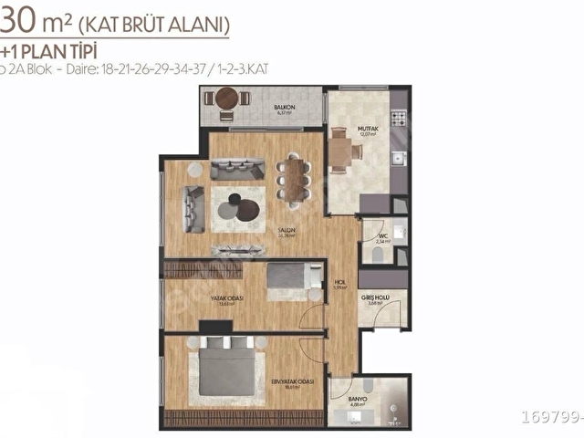 KORAY GÜRMANDAN MESA KENT ETİLER DE 2+1 130m2 YILIN SON FIRSAT - Görsel 4