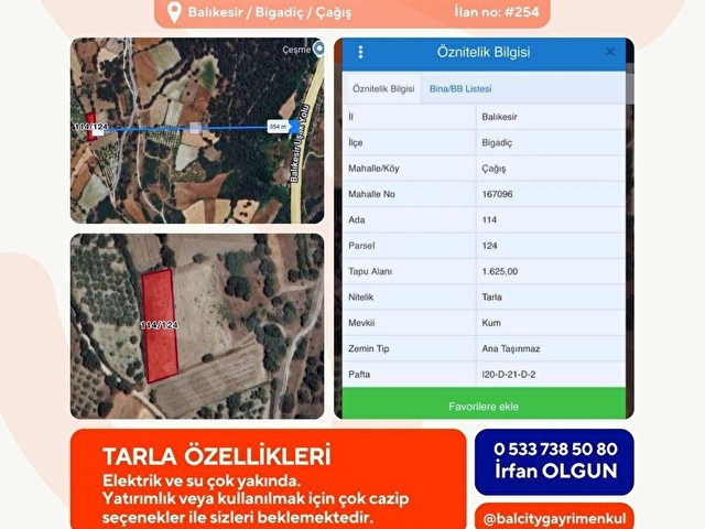 BALCİTY-Ünv. Kampüsüe Komşu Çağışta 1.625 M2 Yatırım Fırsatı