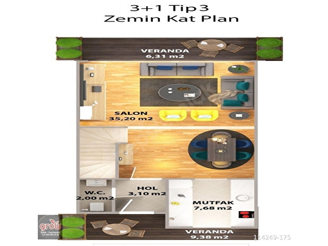 4+1 GENİŞ TERASLI VİLLALAR BÖLGESİNDE 290 M2 - Görsel 6
