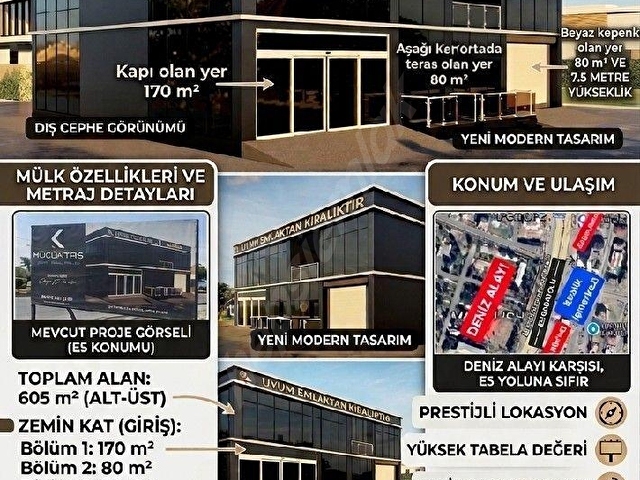 KURUMSAL FİRMALARA, TABELA DEĞERİ YÜKSEK KİRALIK İŞYERİ