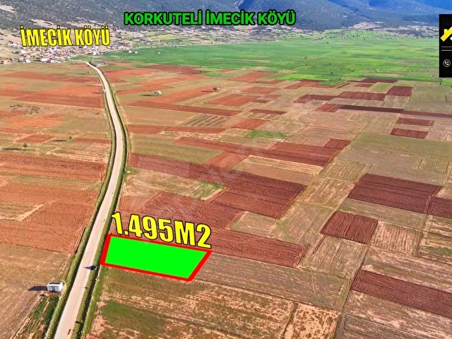 KORKUTELİ İMECİK KÖYÜ SATILIK 1.494M2 TARLA RESMİ YOL VAR - Görsel 24