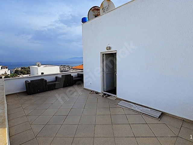 Bodrum Bağla Bankev sitesinde Tadilatlı Deniz Manzaralı 2+1 Üst - Görsel 17