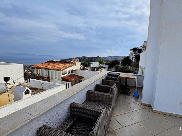 Bodrum Bağla Bankev sitesinde Tadilatlı Deniz Manzaralı 2+1 Üst - Görsel 19