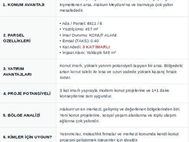 ATAKUM TÜRKİŞ MERKEZDE SATILIK KÖŞE PARSEL ARSA ! - Görsel 4