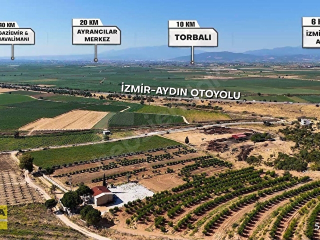 Torbalı Ahmetlide Satılık Meyve Bahçesi(Su-Elektrik-Ev Mevcut)