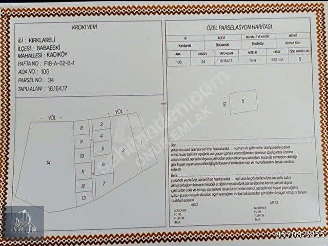 Kırklareli Babaeski Kadıköy’de Satılık 505m2 Tarla - Görsel 14