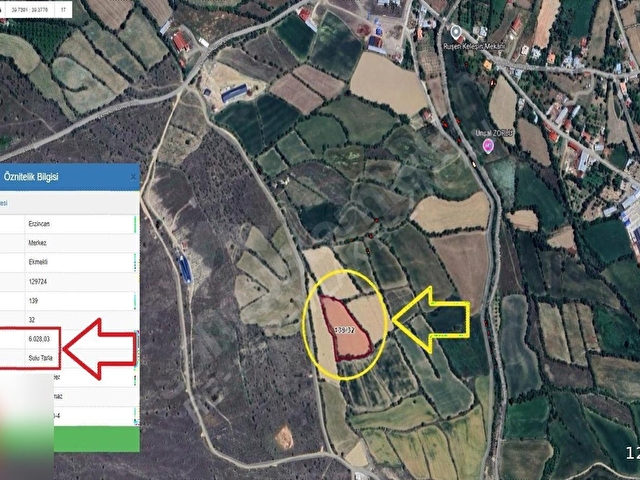 REHBER EMLAKTAN EKMEKLİ KÖYÜNDE 6028 M2 YOLU OLAN SULU TARLA - Görsel 2