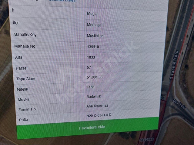 muğla merkez musluhittin de 443.m2 yatırıma çok uygun tarla - Görsel 2