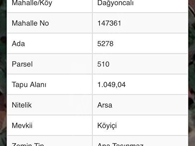 DAĞYONCALIDA 1 DÖNÜM İMARLI KONUT ARSASI