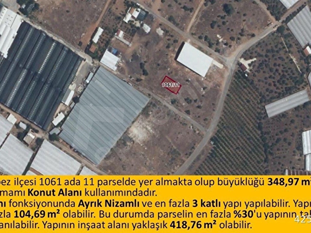 60lık Yola 2. Parsel Ayrık Nizam ve Konut İmarlı Yatırımlık 0,90 Emsal Arsa - Görsel 9