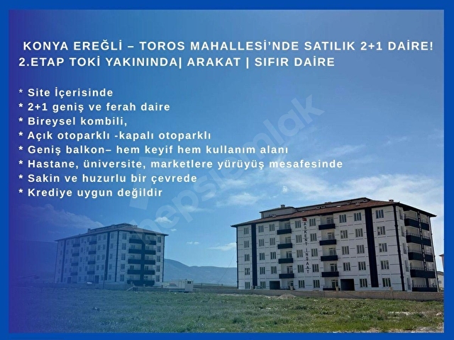 Toros Mahallesi 2.Etap Toki Yanı Site İçerisinde Satılık 2+1 Sıfır Daire