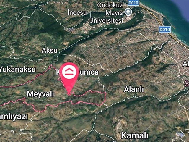 SAMSUN MEYVALI DA 8730 M2 SATILIK TARLA.