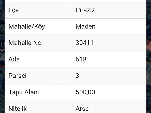 Piraziz Maden’de Deniz Manzaralı, 500m² Müstakil Parsel – Hemen İnşaata Uygun! - Görsel 3
