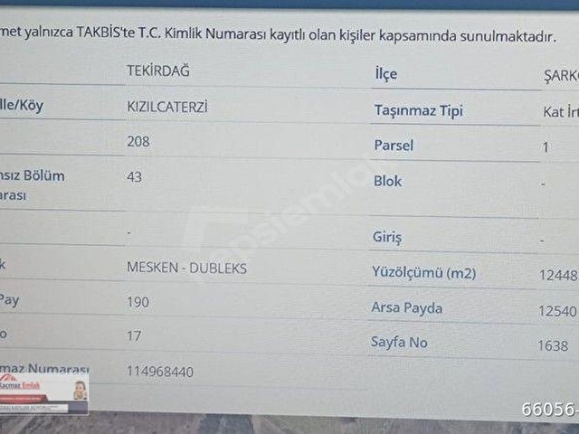 Şarköy Kızılcaterzi Kontur Sit Deniz Manzaralı Satılık Arsa - Görsel 24