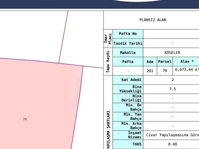 C.21 LOCA ALTIEYLÜL KÖSELER MAH.SATILIK 6673 M2 YATIRIMLIK TARLA - Görsel 3