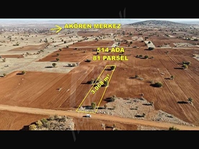AKÖREN AĞALARDA 3068 m2 MÜSTAKİL TAPULU YATIRIMLIK TARLA - Görsel 2