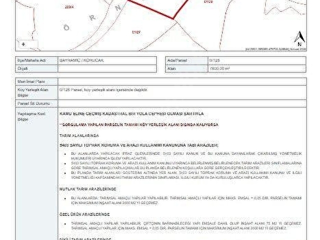 BAYRAMİÇ KORUCAK KÖYÜNDE DERE KENARI SATILIK FIRSAT TARLA - Görsel 9
