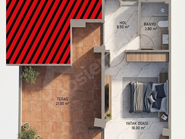 C21 LOCADAN YILDIZDA 2+1 DUBLEKS SIFIR SATILIK DAİRE - Görsel 30