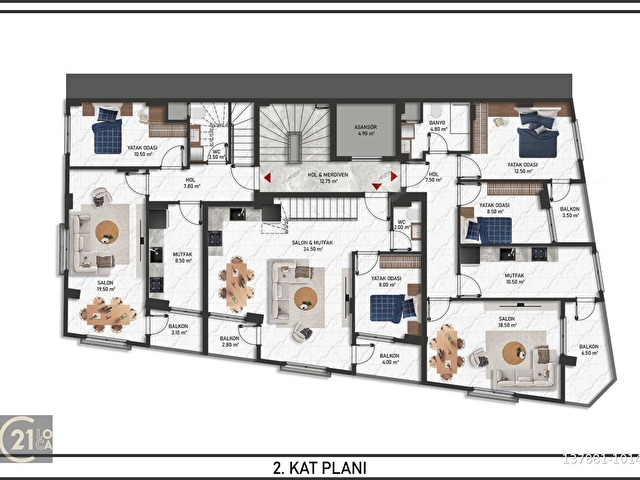 C21 LOCADAN YILDIZDA 2+1 DUBLEKS SIFIR SATILIK DAİRE - Görsel 25