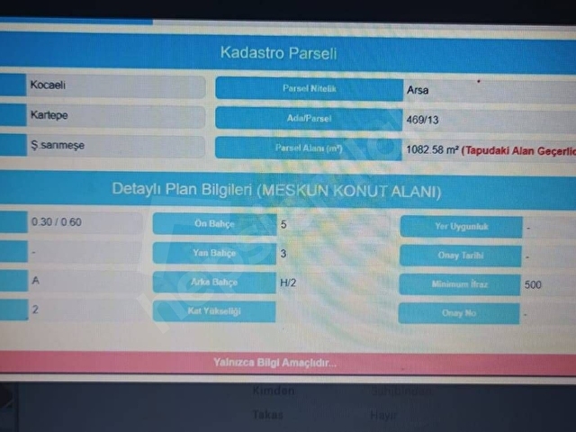 Acil Sahibinden Kartepe Sarımeşe Merkez Konumlu 1082 M2 Arsa - Görsel 3
