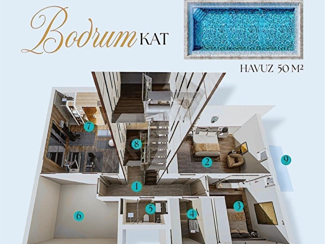 YUSEDEN DALYANDA PANORAMİK DENİZ MANZARALI SATILIK LÜKS VİLLA - Görsel 24