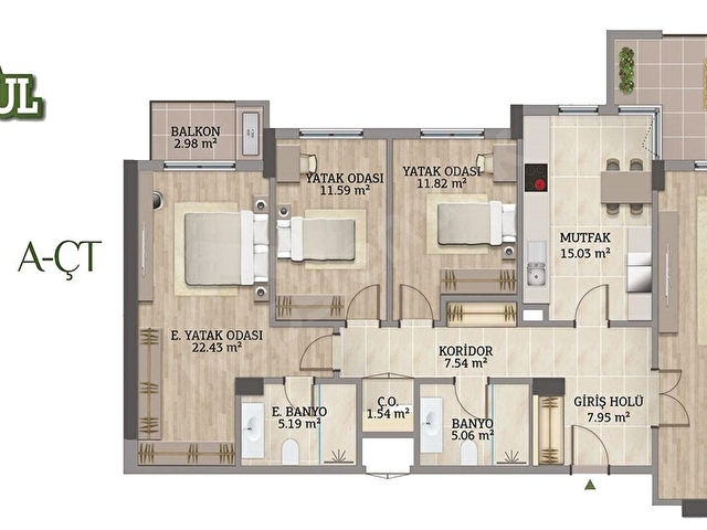 TEMA İSTANBUL 2 DE KİRALIK 199 M2 3+1 BOŞ SIFIR - Görsel 3
