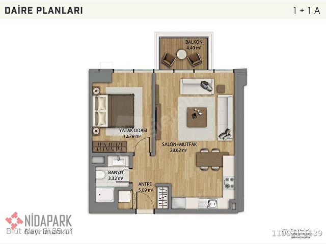 NİDAPARK GAYRİMENKULDEN NİDAPARK SEYRANTEPEDE 1+1 KİRALIK - Görsel 13